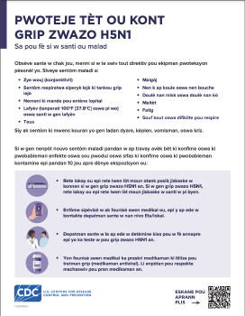 Avian Influenza Self-Monitoring Instructions Fact sheet
